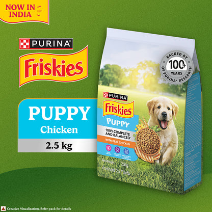 Purina Friskies Chicken Puppy Food, Dry Puppy Food, Balanced Nutrition, 2.5 kg