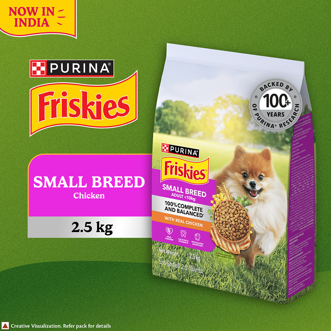 Purina Friskies Chicken Small Breed Adult Dog Food, Dry Dog Food, Balanced Nutrition, 2.5 kg