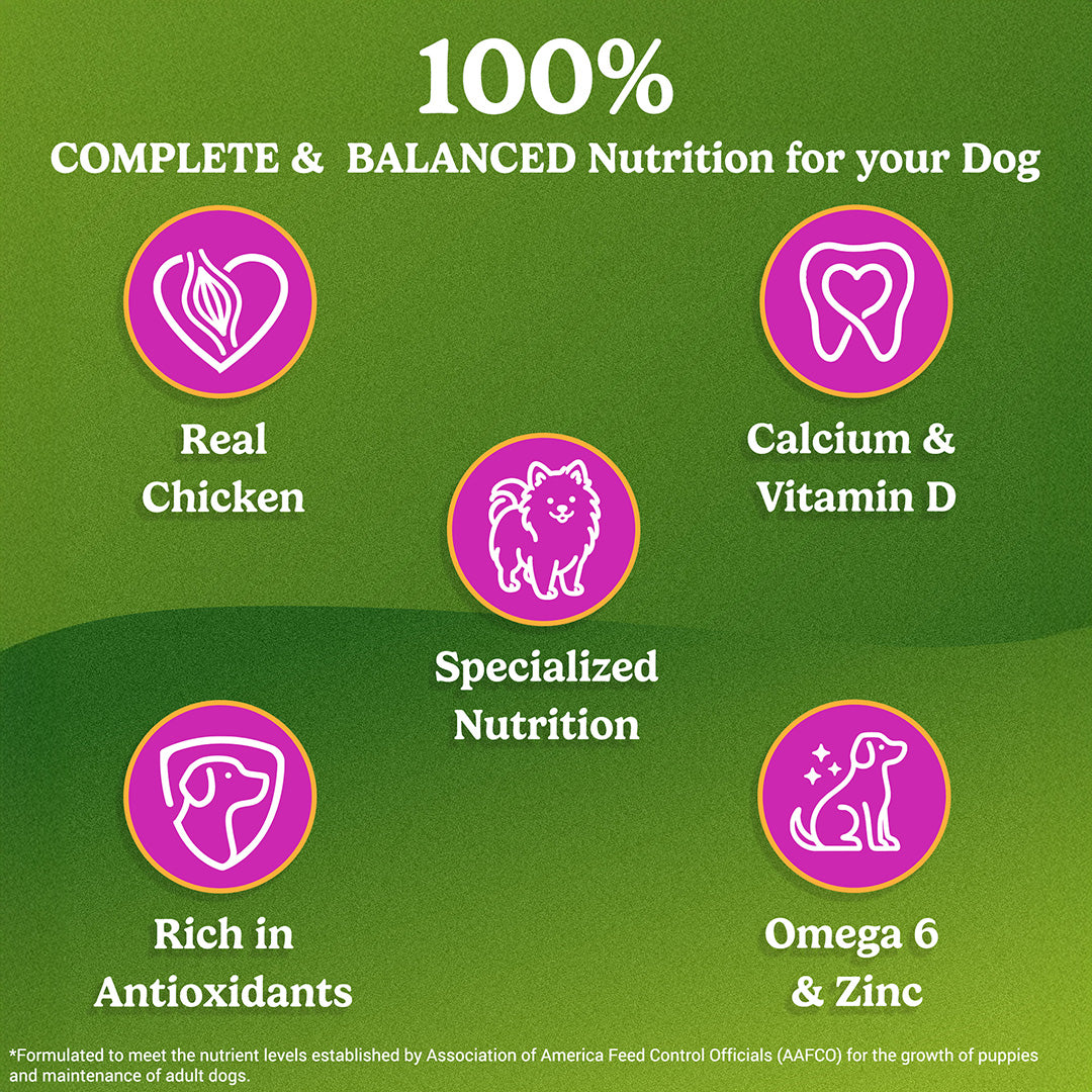Purina Friskies Chicken Small Breed Adult Dog Food, Dry Dog Food, Balanced Nutrition, 2.5 kg