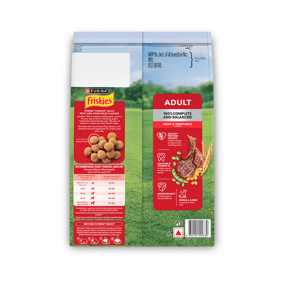 Purina Friskies Meat Adult Dog Food, Dry Dog Food, Balanced Nutrition, 1 kg
