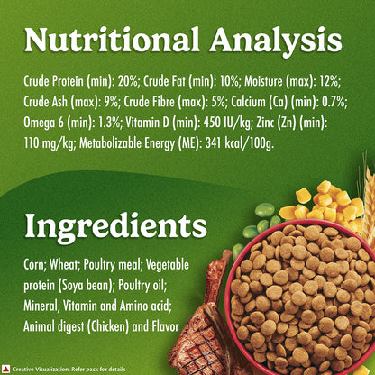 Purina Friskies Meat Adult Dog Food, Dry Dog Food, Balanced Nutrition, 1 kg