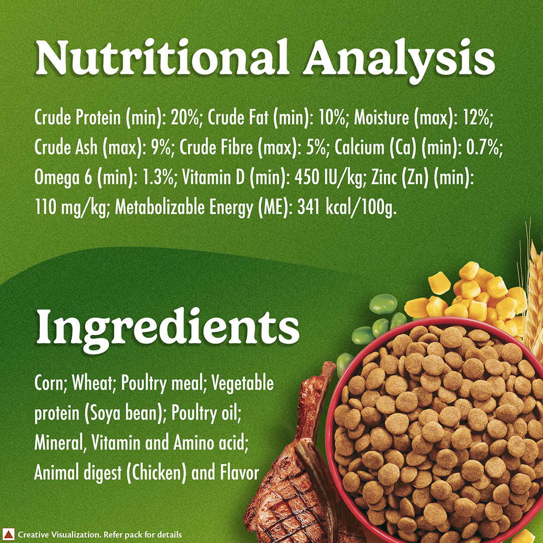 Purina Friskies Meat Adult Dog Food, Dry Dog Food, Balanced Nutrition, 2.5 kg