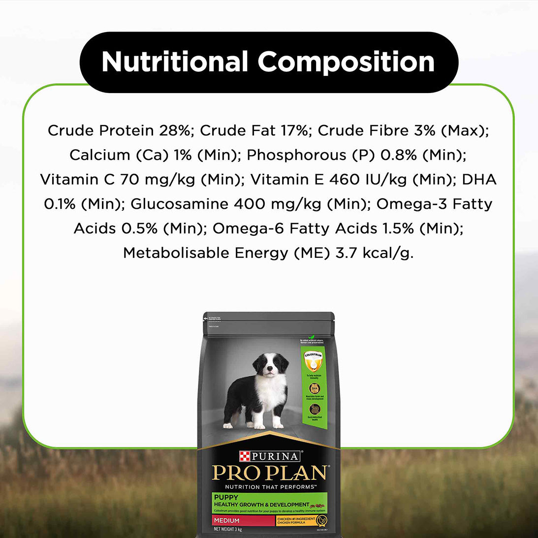 Purina PRO Plan Puppy Food for Medium Sized Dogs, 3Kg Pack