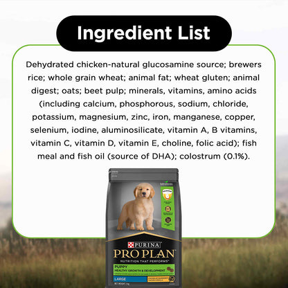 Purina Pro Plan Puppy Kibble Food for Large Sized Dogs, 3Kg Pack