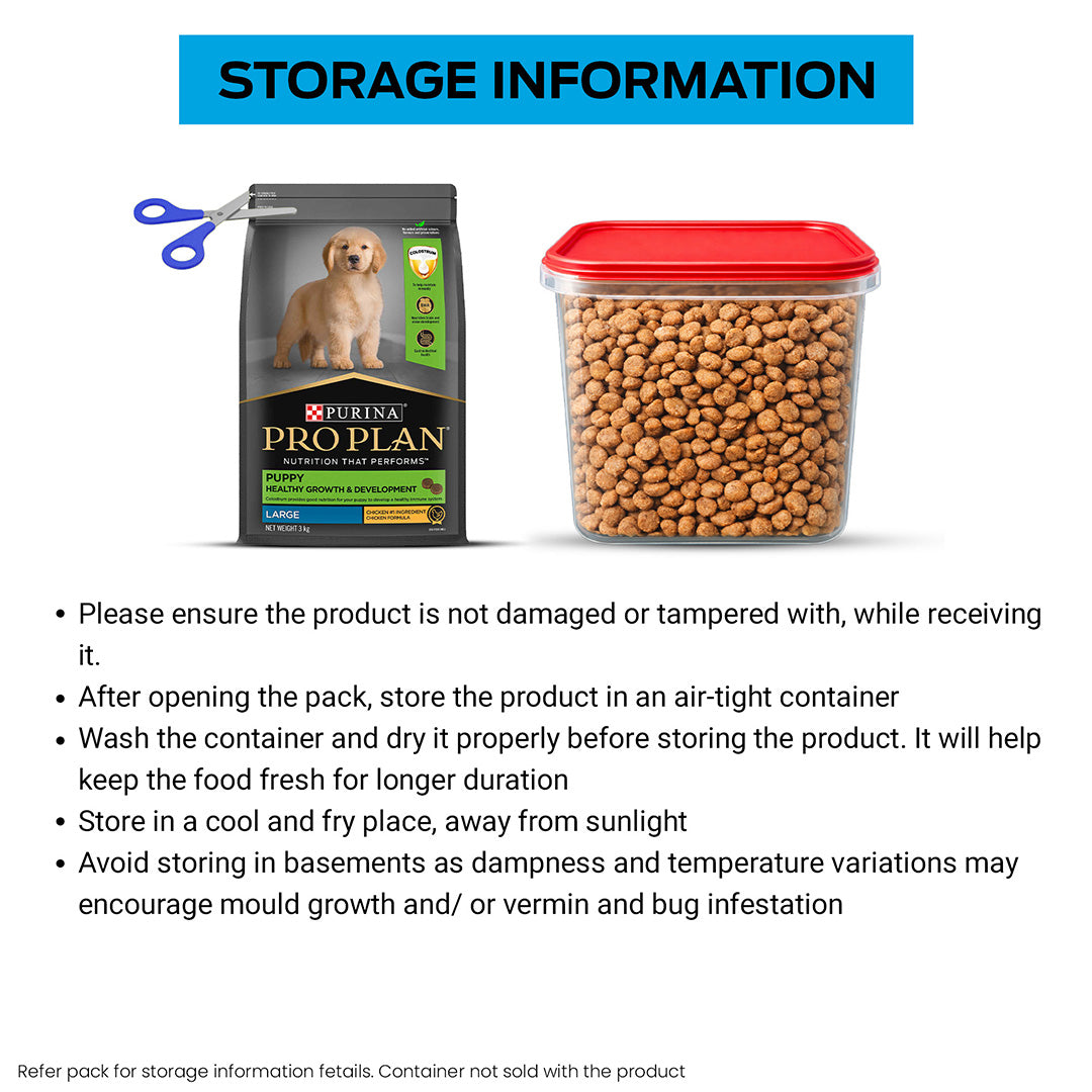 Purina Pro Plan Puppy Kibble Food for Large Sized Dogs, 3Kg Pack