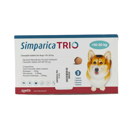 SIMPARICA TRIO (10KG TO 20KG) TABLET - Animeal