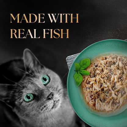 Sheba Fine Premium Adult (1+ Years) Wet Cat Food, Chicken with Tuna in Gravy, 70 g Pouch, High-moisture gravy cat food for healthy hydration