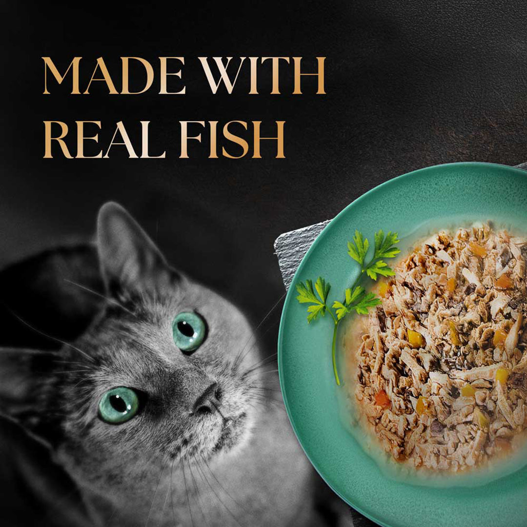 Sheba Fine Premium Adult (1+ Years) Wet Cat Food, Tuna Pumpkin & Carrot in Gravy, 70 g Pouch, High-moisture gravy cat food for healthy hydration