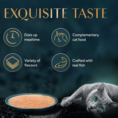 Sheba Fine Premium Adult (1+ Years) Wet Cat Food, Tuna Pumpkin & Carrot in Gravy, 70 g Pouch, High-moisture gravy cat food for healthy hydration