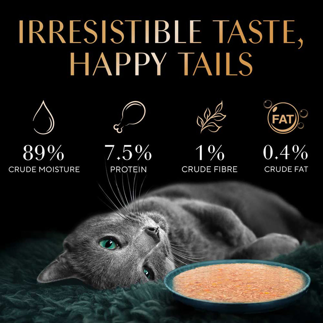 Sheba Fine Premium Adult (1+ Years) Wet Cat Food, Tuna Pumpkin & Carrot in Gravy, 70 g Pouch, High-moisture gravy cat food for healthy hydration