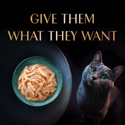 Sheba Rich Premium Adult (1+ Years) Wet Cat Food, Fish with Dry Bonito Flavour, 35 g Pouch, High-moisture wet food for healthy hydration