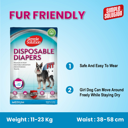 Simple Solution Disposable Diapers Medium: 38-58cm, 12pcs