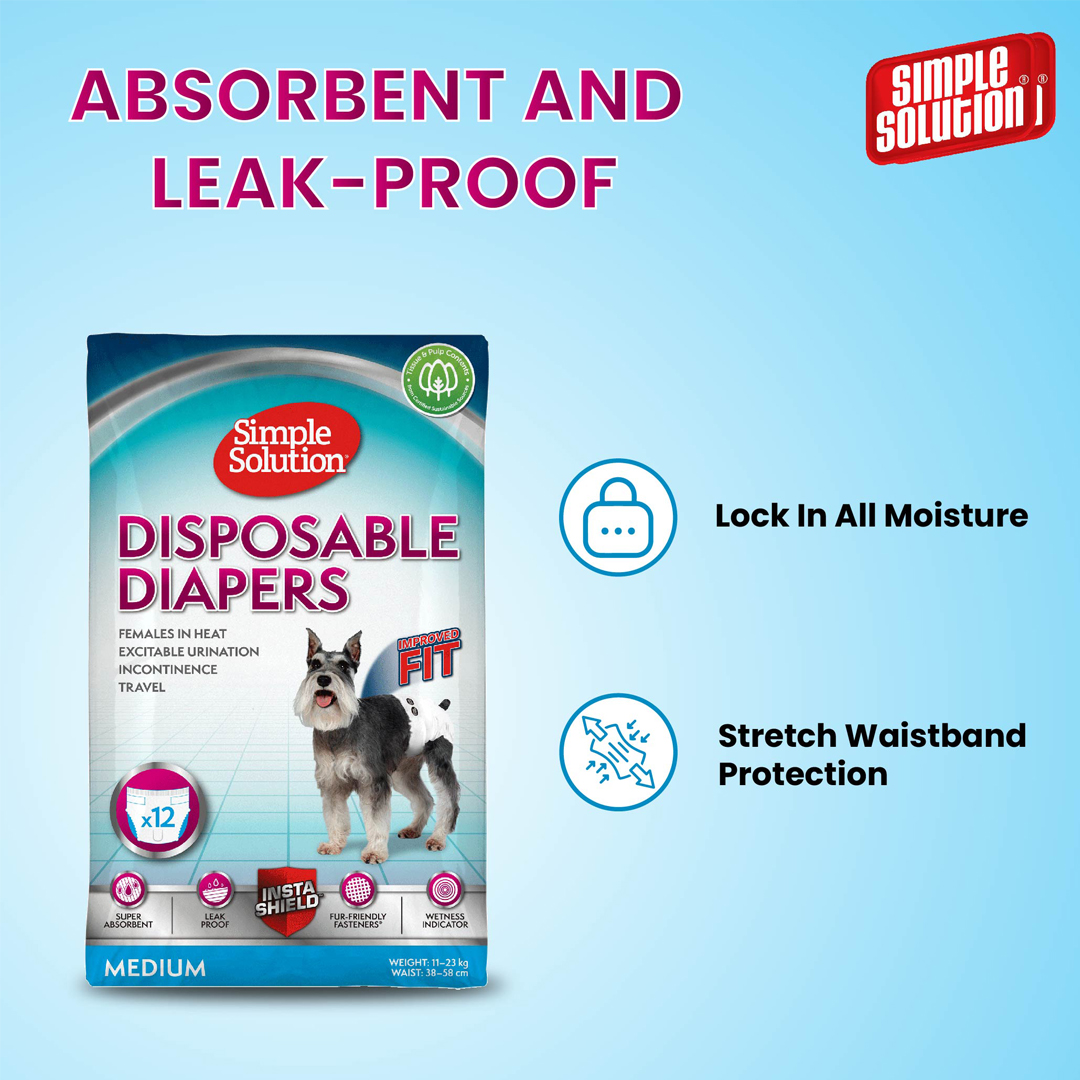 Simple Solution Disposable Diapers Medium: 38-58cm, 12pcs