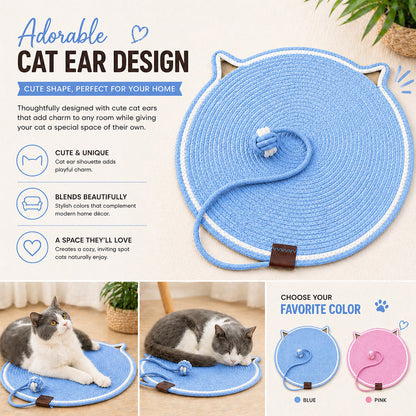 Talking Dog Club  Talking Dog Club - Cat Rope Mat - Blue