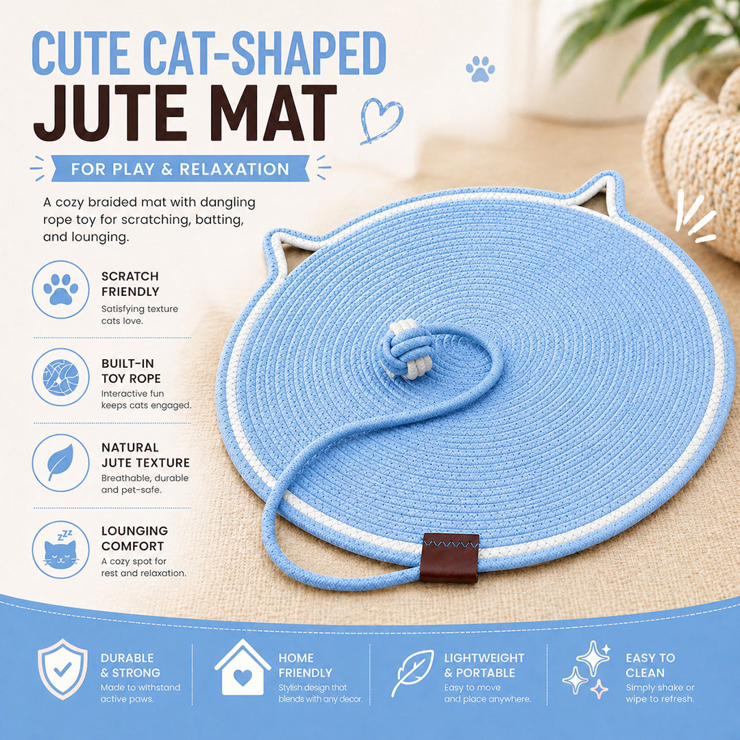 Talking Dog Club  Talking Dog Club - Cat Rope Mat - Blue