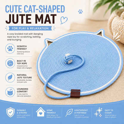 Talking Dog Club  Talking Dog Club - Cat Rope Mat - Blue