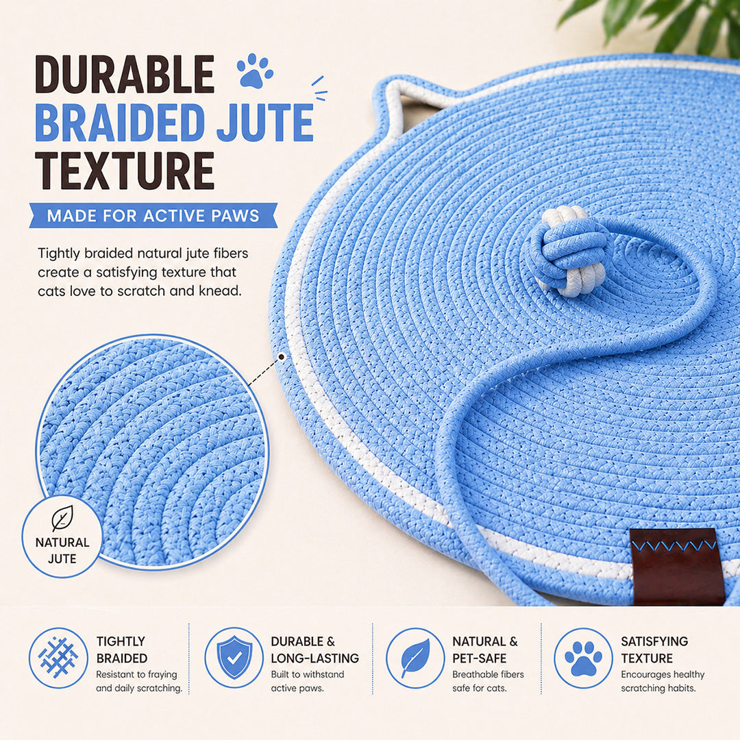 Talking Dog Club  Talking Dog Club - Cat Rope Mat - Blue