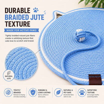 Talking Dog Club  Talking Dog Club - Cat Rope Mat - Blue
