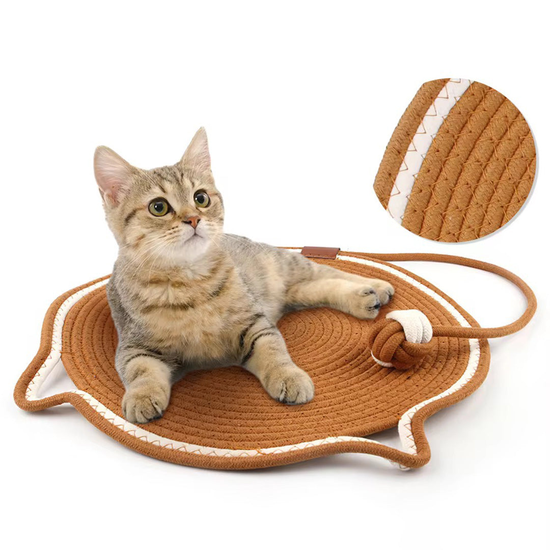 Talking Dog Club  Talking Dog Club - Cat Rope Mat - Brown