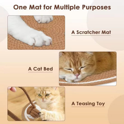Talking Dog Club  Talking Dog Club - Cat Rope Mat - Brown