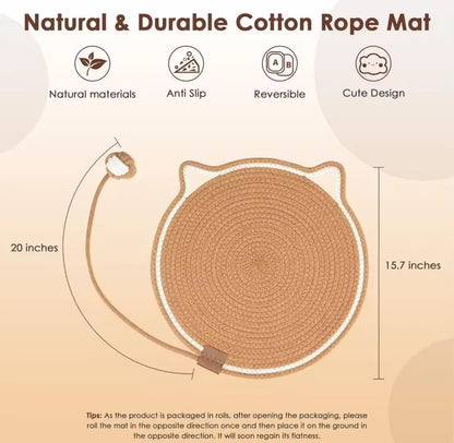 Talking Dog Club  Talking Dog Club - Cat Rope Mat - Brown