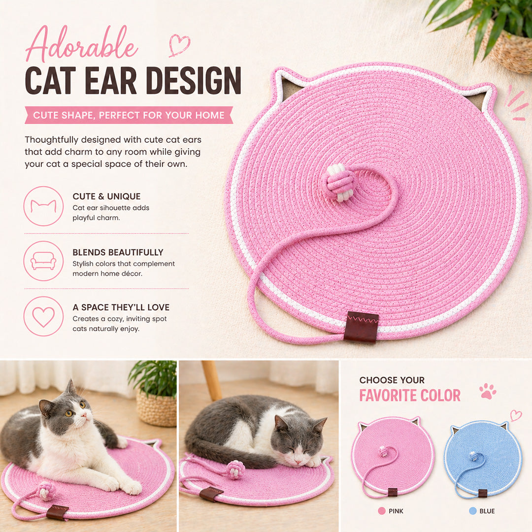 Talking Dog Club  Talking Dog Club - Cat Rope Mat - Pink