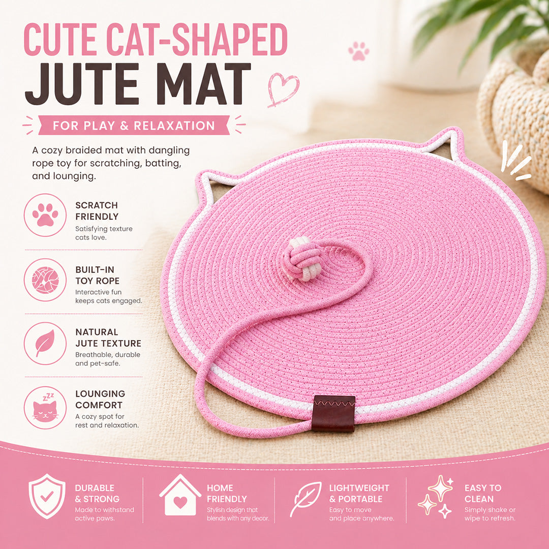 Talking Dog Club  Talking Dog Club - Cat Rope Mat - Pink