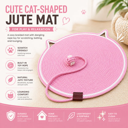 Talking Dog Club  Talking Dog Club - Cat Rope Mat - Pink