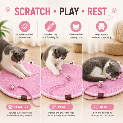 Talking Dog Club  Talking Dog Club - Cat Rope Mat - Pink