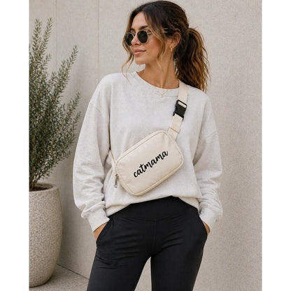Talking Dog Club  Talking Dog Club - Catmama Crossbody Treat & Walk Bag - Cream