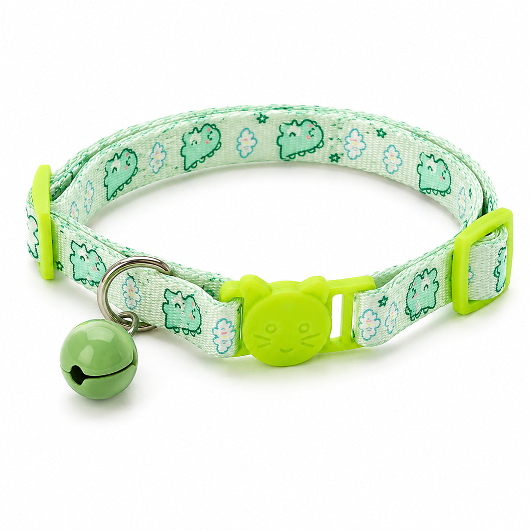 Talking Dog Club  Talking Dog Club - Everyday Cat Collars - With Attached Bell - Dino