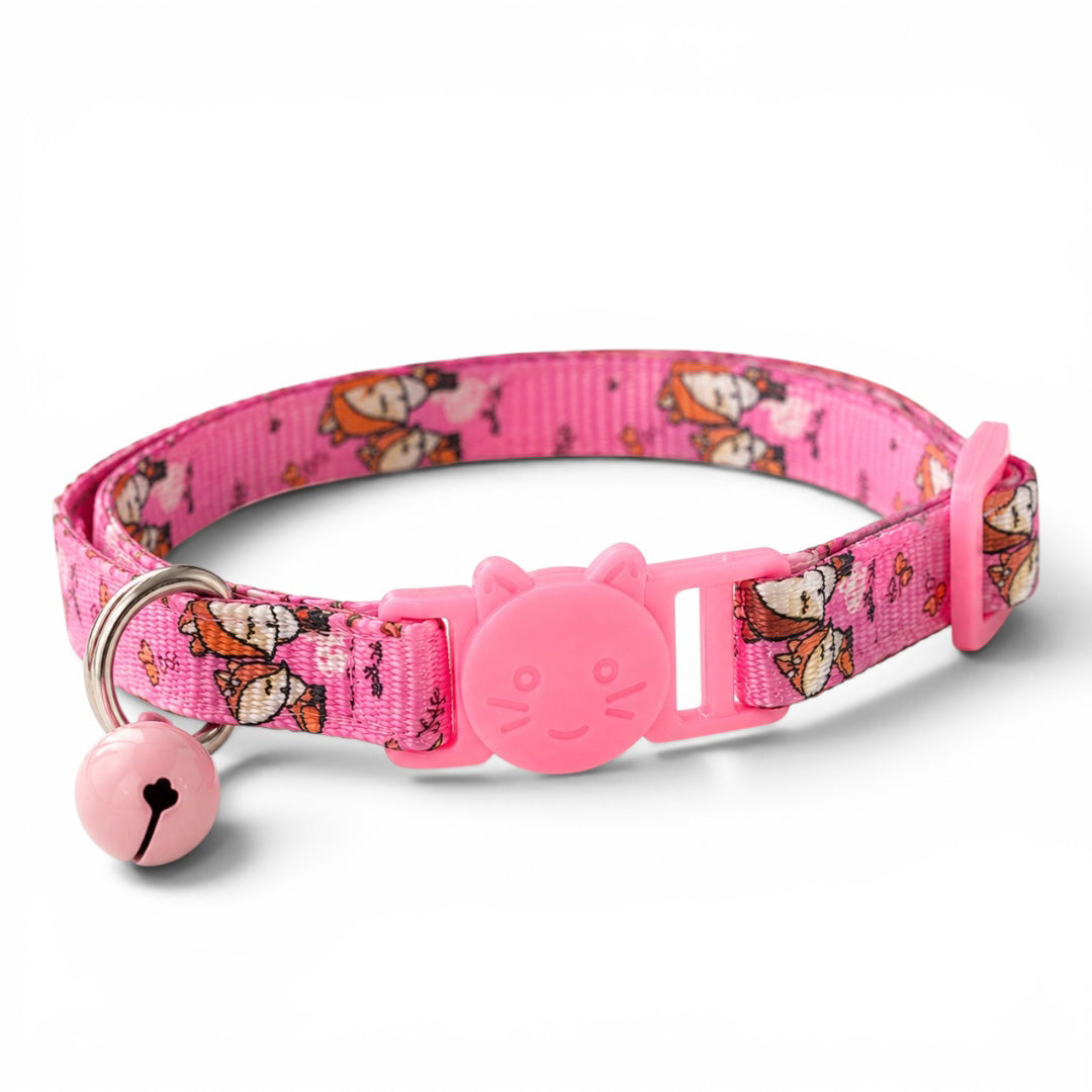 Talking Dog Club  Talking Dog Club - Everyday Cat Collars - With Attached Bell - Fox