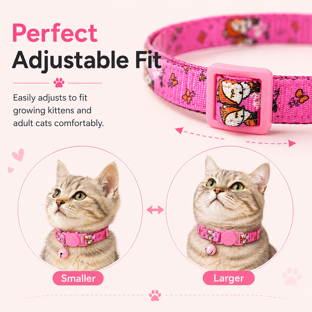 Talking Dog Club  Talking Dog Club - Everyday Cat Collars - With Attached Bell - Fox
