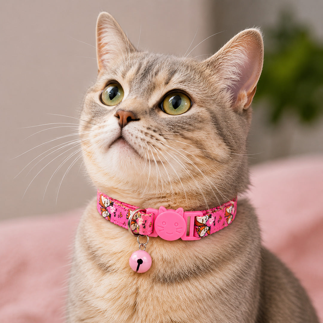 Talking Dog Club  Talking Dog Club - Everyday Cat Collars - With Attached Bell - Fox