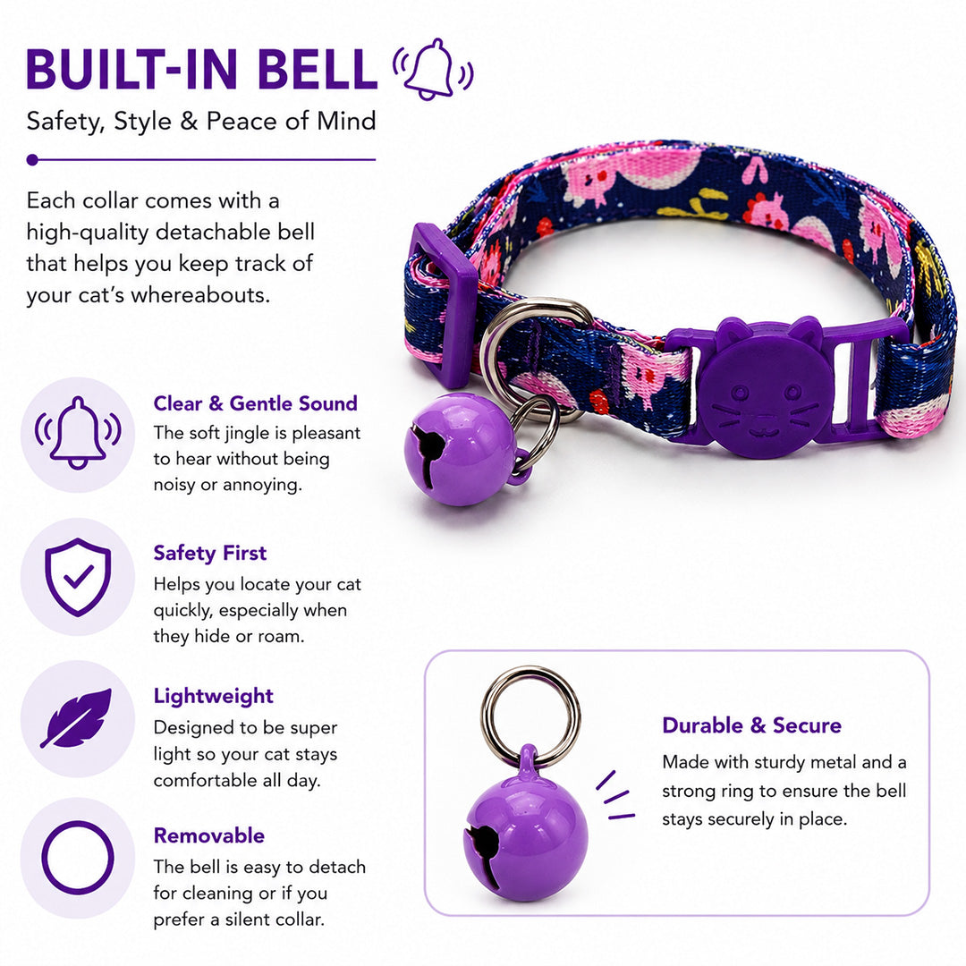 Talking Dog Club  Talking Dog Club - Everyday Cat Collars - With Attached Bell - Sea Horse