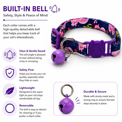 Talking Dog Club  Talking Dog Club - Everyday Cat Collars - With Attached Bell - Sea Horse