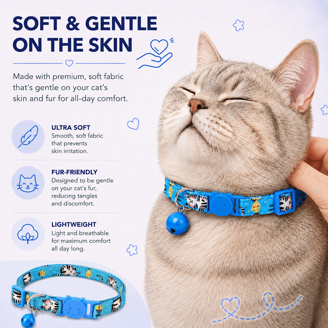 Talking Dog Club  Talking Dog Club - Everyday Cat Collars - With Attached Bell - Unicorn Cat