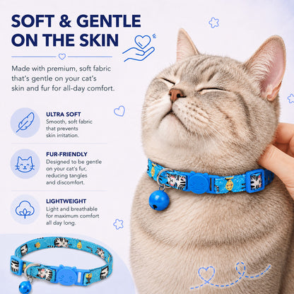Talking Dog Club  Talking Dog Club - Everyday Cat Collars - With Attached Bell - Unicorn Cat