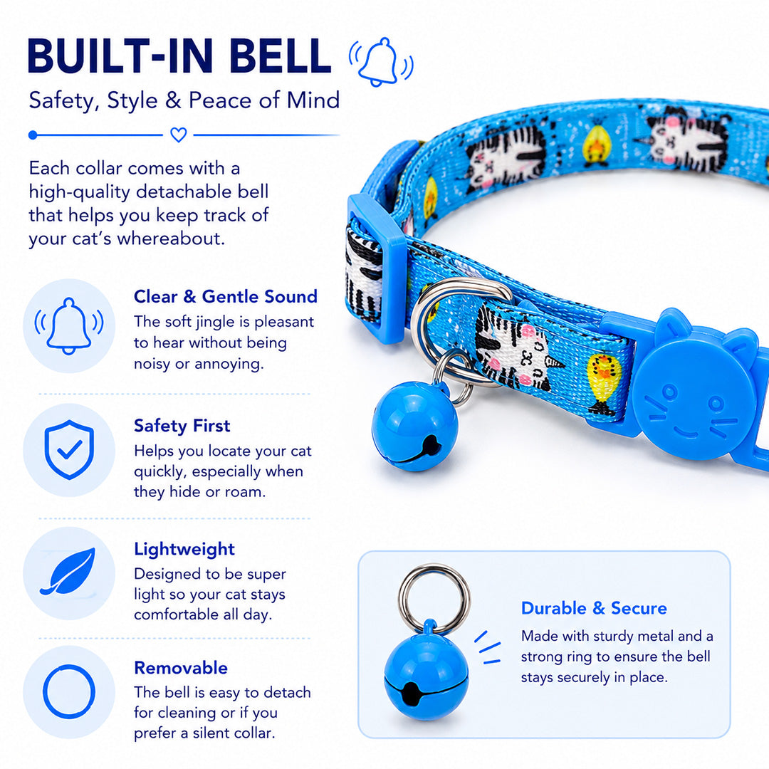 Talking Dog Club  Talking Dog Club - Everyday Cat Collars - With Attached Bell - Unicorn Cat