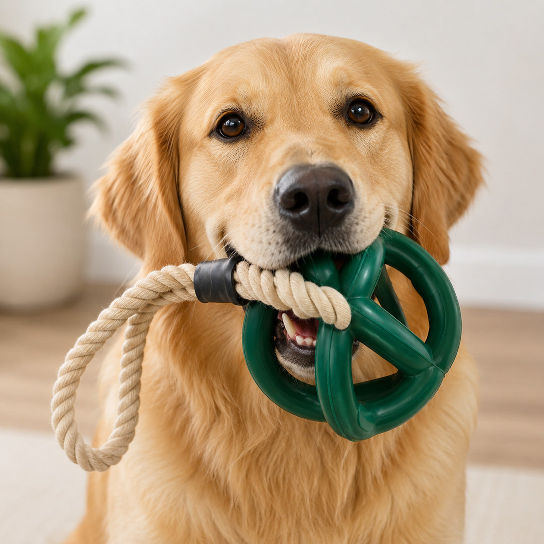 Talking Dog Club  Talking Dog Club - Sturdy - Dual Grip Oval Toy with Rope