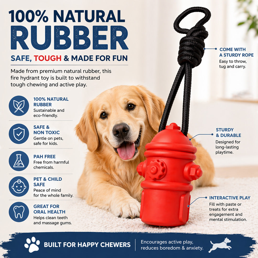 Talking Dog Club  Talking Dog Club - Sturdy - Fire Hydrant Toy with Rope