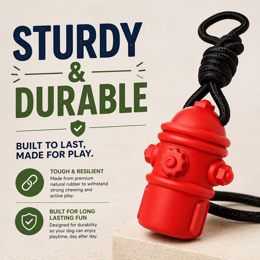 Talking Dog Club  Talking Dog Club - Sturdy - Fire Hydrant Toy with Rope
