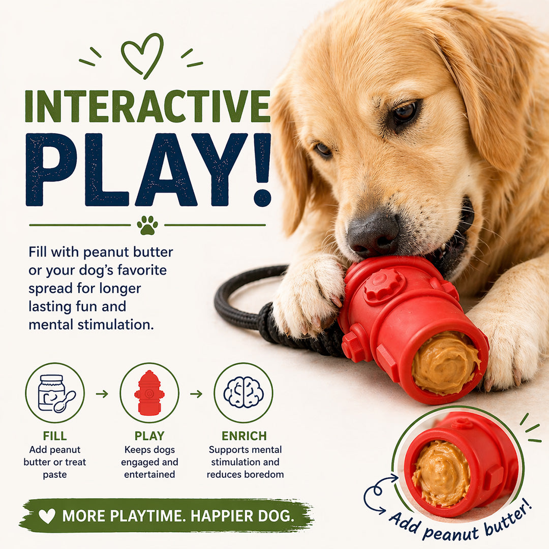 Talking Dog Club  Talking Dog Club - Sturdy - Fire Hydrant Toy with Rope