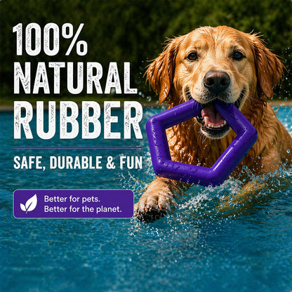 Talking Dog Club  Talking Dog Club - Sturdy - Hexagon Floater - Natural Rubber Toy
