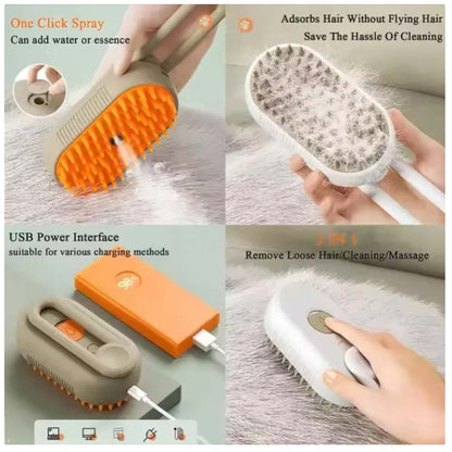 Talking Dog Club  3-in-1 Pet Steam Grooming Brush