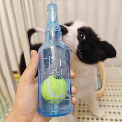 Talking Dog Club  Ball in Bottle Rubber Chew Toy - Blue