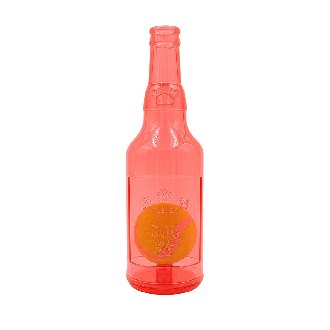 Talking Dog Club  Ball in Bottle Rubber Chew Toy - Red