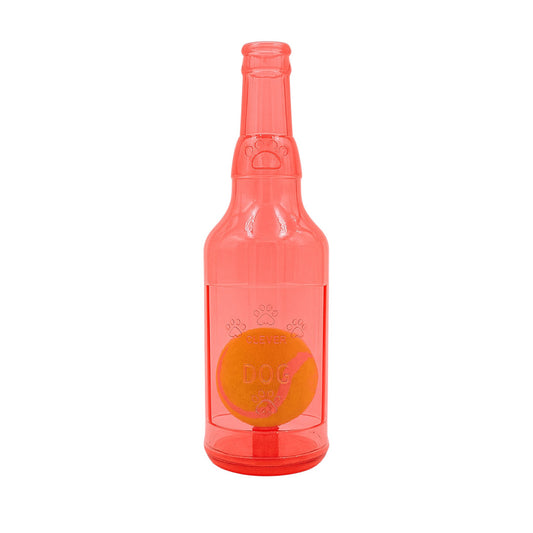 Talking Dog Club  Ball in Bottle Rubber Chew Toy - Red