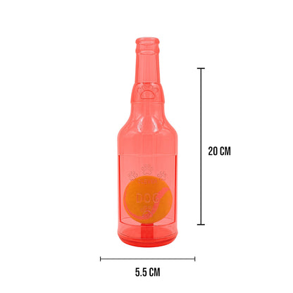 Talking Dog Club  Ball in Bottle Rubber Chew Toy - Red