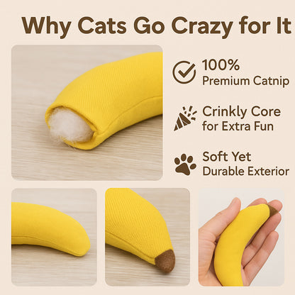 Talking Dog Club  Banana Cat Toy with 100% Catnip